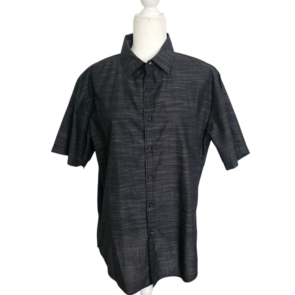 Beverly Hills Polo Club Men's  Dark Gray Cotton Blend Button Down Shirt